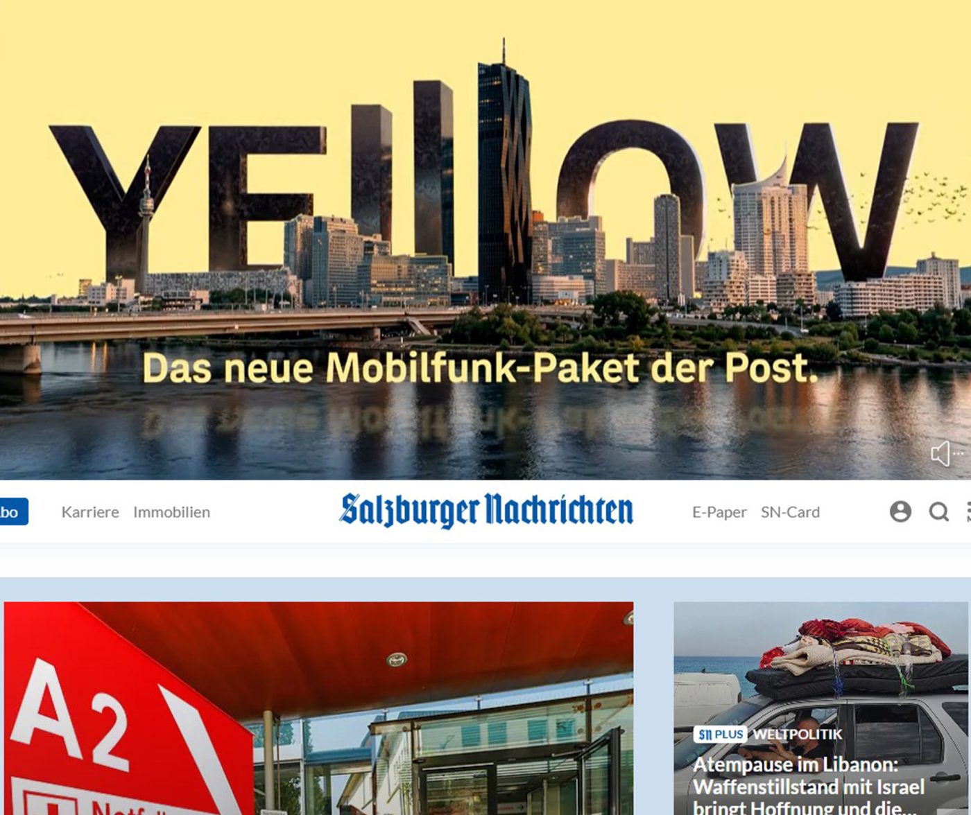 Yelllow Launchkampagne Salzburger Nachrichten