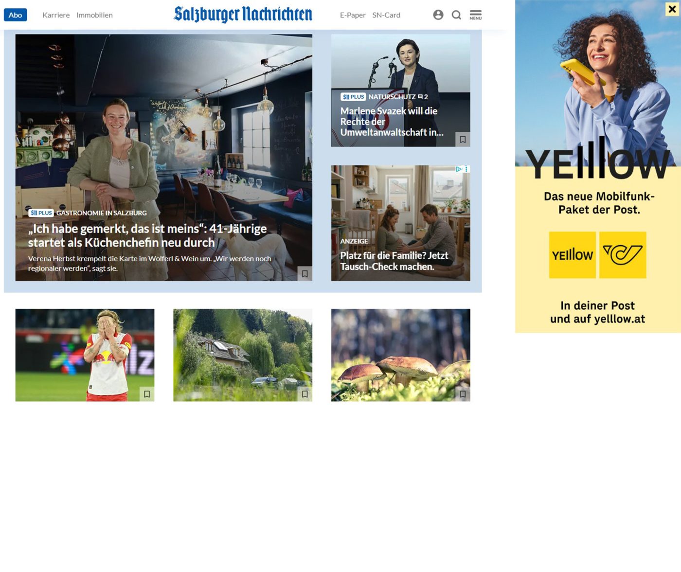 Yelllow Launchkampagne Salzburger Nachrichten